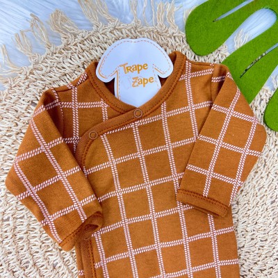  Body Kimono M/l quadriculado ferrugem